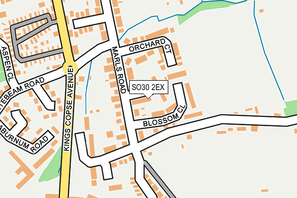 SO30 2EX map - OS OpenMap – Local (Ordnance Survey)