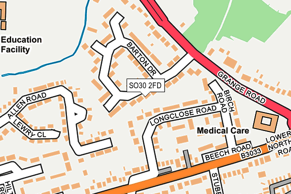 SO30 2FD map - OS OpenMap – Local (Ordnance Survey)