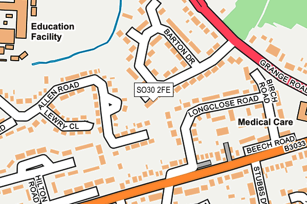 SO30 2FE map - OS OpenMap – Local (Ordnance Survey)