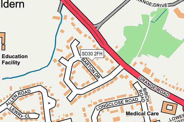 SO30 2FH map - OS OpenMap – Local (Ordnance Survey)