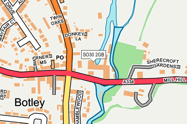 Map of BOTLEY BREWERY LTD at local scale