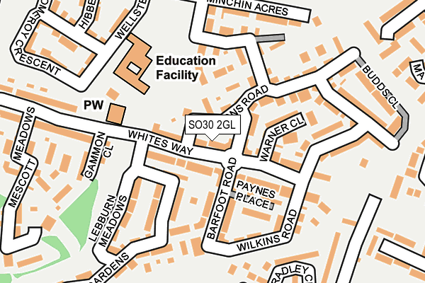 SO30 2GL map - OS OpenMap – Local (Ordnance Survey)