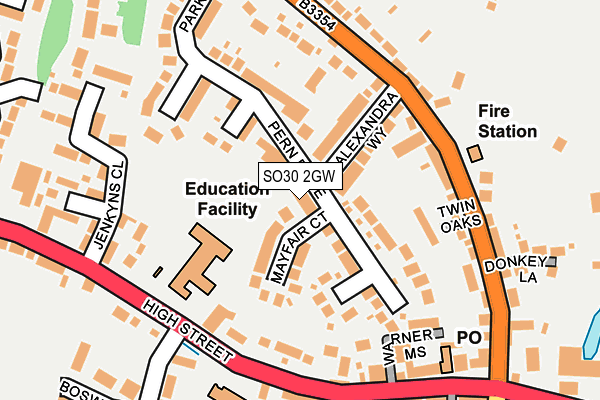 SO30 2GW map - OS OpenMap – Local (Ordnance Survey)