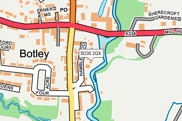 SO30 2GX map - OS OpenMap – Local (Ordnance Survey)