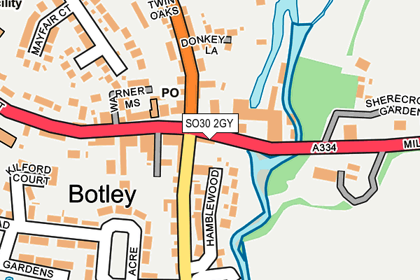SO30 2GY map - OS OpenMap – Local (Ordnance Survey)