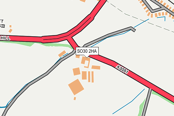 SO30 2HA map - OS OpenMap – Local (Ordnance Survey)