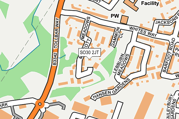 SO30 2JT map - OS OpenMap – Local (Ordnance Survey)