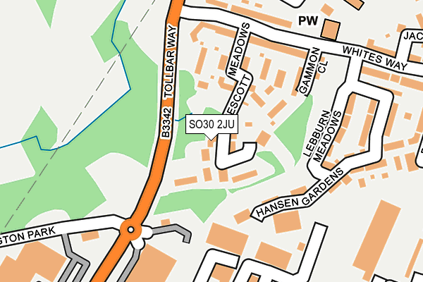 SO30 2JU map - OS OpenMap – Local (Ordnance Survey)