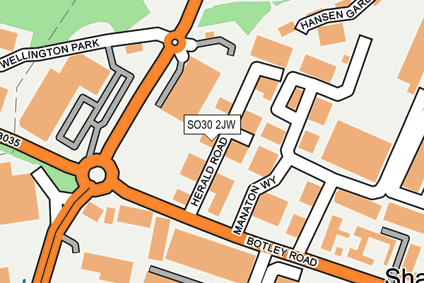 SO30 2JW map - OS OpenMap – Local (Ordnance Survey)