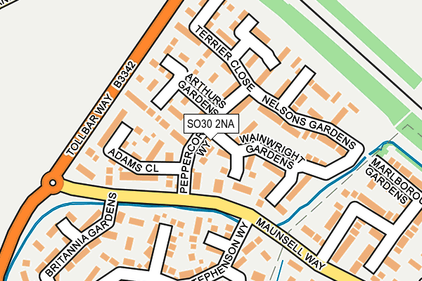 SO30 2NA map - OS OpenMap – Local (Ordnance Survey)