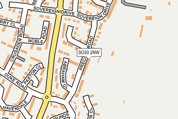 SO30 2NW map - OS OpenMap – Local (Ordnance Survey)