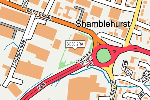 SO30 2RA map - OS OpenMap – Local (Ordnance Survey)