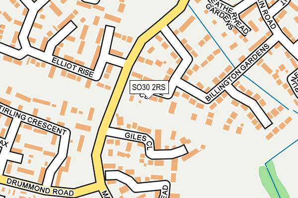SO30 2RS map - OS OpenMap – Local (Ordnance Survey)
