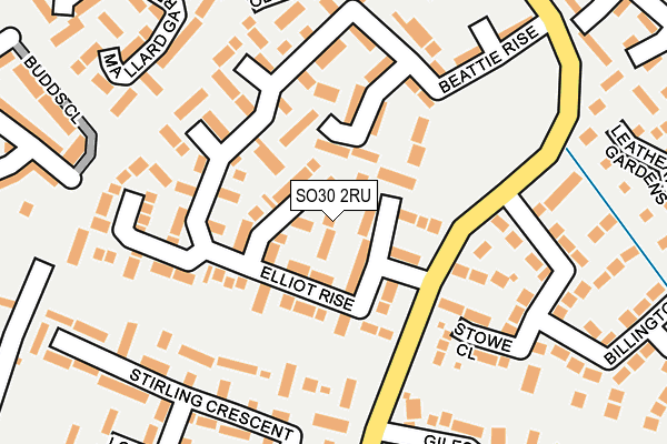 SO30 2RU map - OS OpenMap – Local (Ordnance Survey)