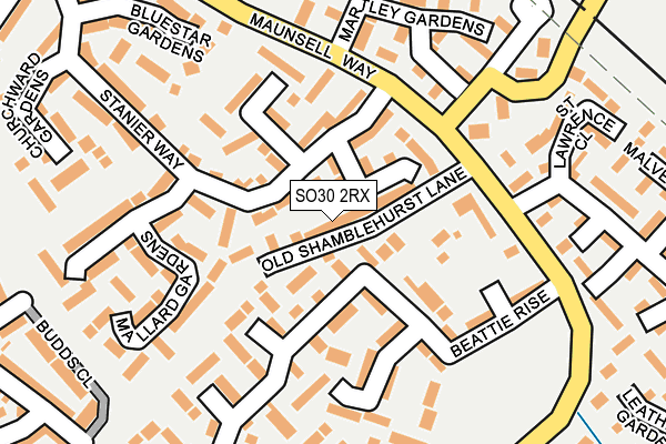 SO30 2RX map - OS OpenMap – Local (Ordnance Survey)