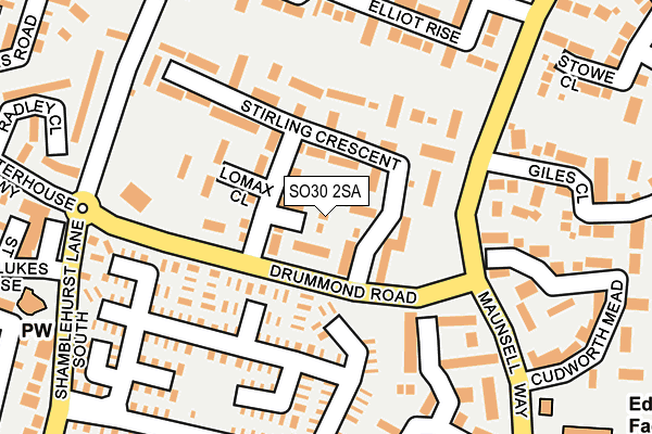 SO30 2SA map - OS OpenMap – Local (Ordnance Survey)