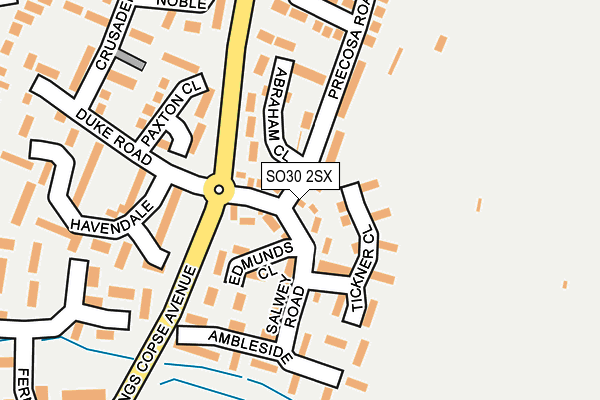 SO30 2SX map - OS OpenMap – Local (Ordnance Survey)