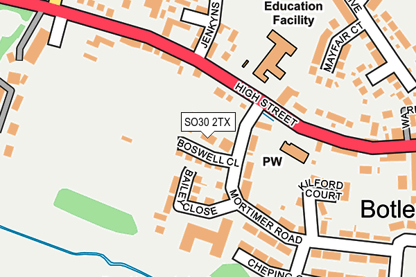 SO30 2TX map - OS OpenMap – Local (Ordnance Survey)