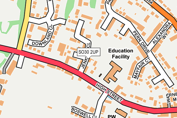 SO30 2UP map - OS OpenMap – Local (Ordnance Survey)