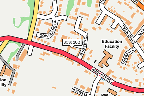 SO30 2UQ map - OS OpenMap – Local (Ordnance Survey)
