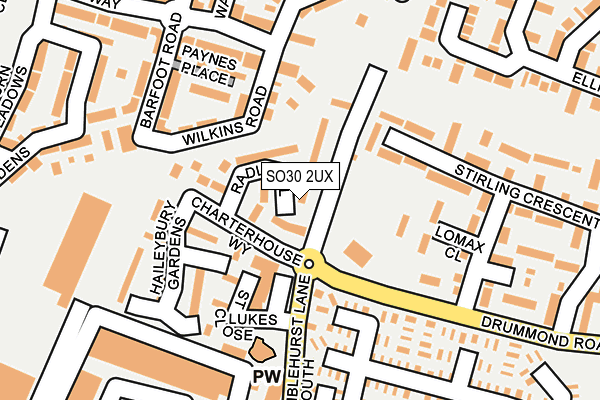 SO30 2UX map - OS OpenMap – Local (Ordnance Survey)