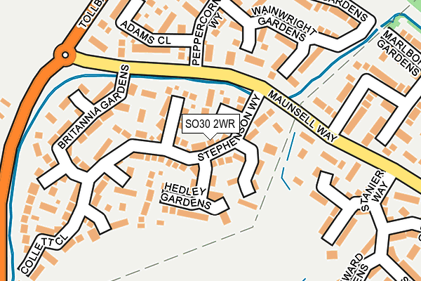 SO30 2WR map - OS OpenMap – Local (Ordnance Survey)