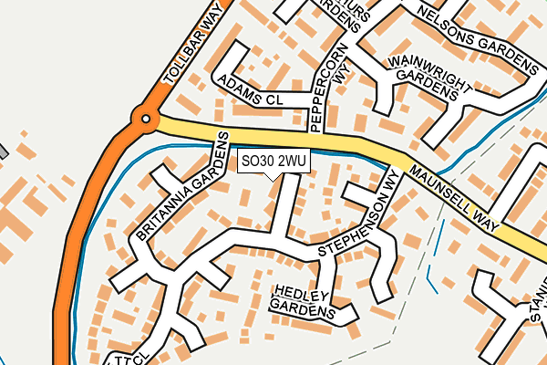 SO30 2WU map - OS OpenMap – Local (Ordnance Survey)