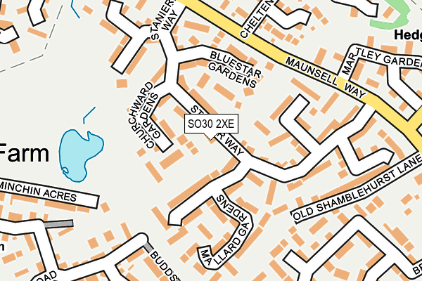 SO30 2XE map - OS OpenMap – Local (Ordnance Survey)