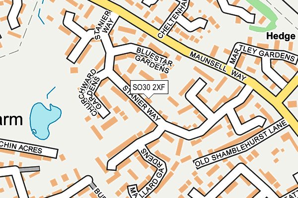 SO30 2XF map - OS OpenMap – Local (Ordnance Survey)