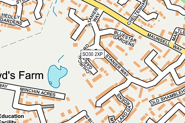 SO30 2XP map - OS OpenMap – Local (Ordnance Survey)