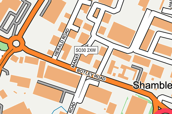 SO30 2XW map - OS OpenMap – Local (Ordnance Survey)