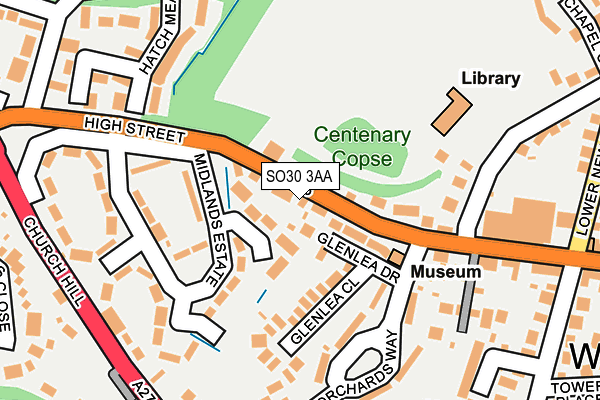 SO30 3AA map - OS OpenMap – Local (Ordnance Survey)