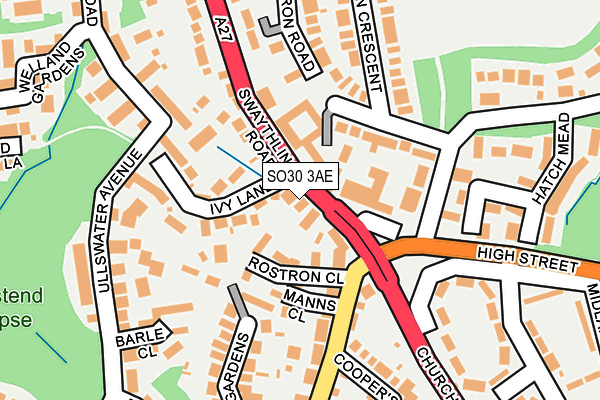 SO30 3AE map - OS OpenMap – Local (Ordnance Survey)