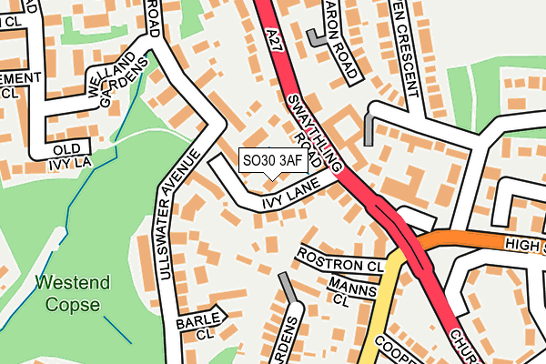 SO30 3AF map - OS OpenMap – Local (Ordnance Survey)