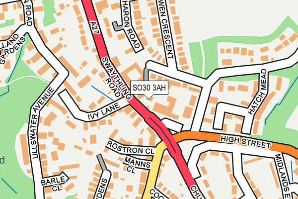 SO30 3AH map - OS OpenMap – Local (Ordnance Survey)