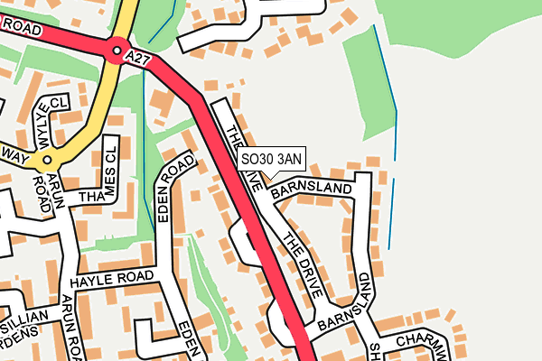 SO30 3AN map - OS OpenMap – Local (Ordnance Survey)