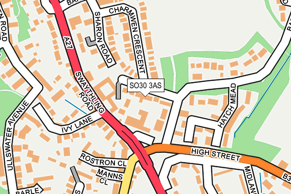 SO30 3AS map - OS OpenMap – Local (Ordnance Survey)