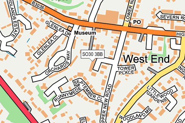 SO30 3BB map - OS OpenMap – Local (Ordnance Survey)