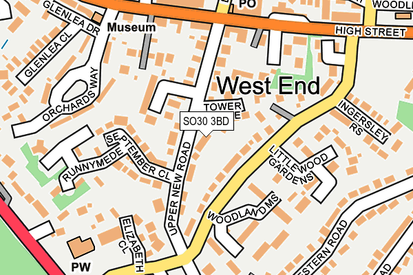 SO30 3BD map - OS OpenMap – Local (Ordnance Survey)