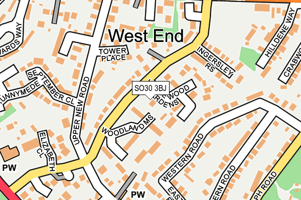 SO30 3BJ map - OS OpenMap – Local (Ordnance Survey)
