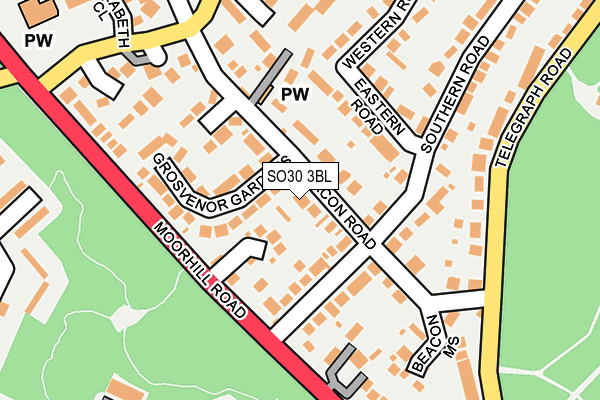 SO30 3BL map - OS OpenMap – Local (Ordnance Survey)