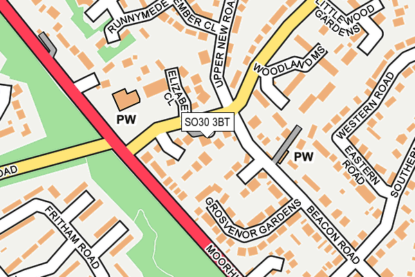 SO30 3BT map - OS OpenMap – Local (Ordnance Survey)