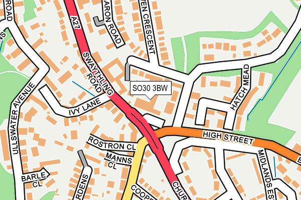 SO30 3BW map - OS OpenMap – Local (Ordnance Survey)