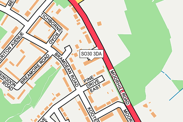 SO30 3DA map - OS OpenMap – Local (Ordnance Survey)