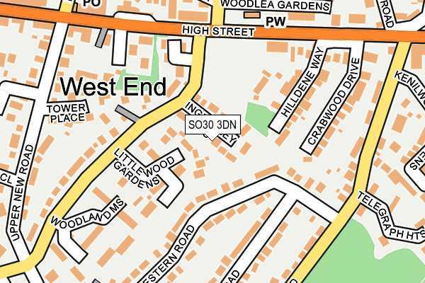 SO30 3DN map - OS OpenMap – Local (Ordnance Survey)