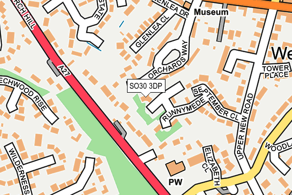 SO30 3DP map - OS OpenMap – Local (Ordnance Survey)