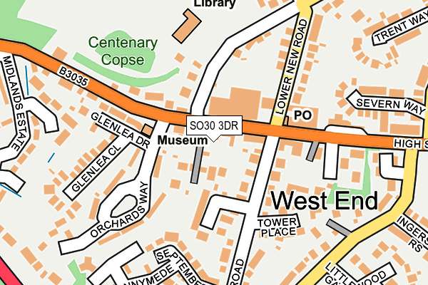 SO30 3DR map - OS OpenMap – Local (Ordnance Survey)