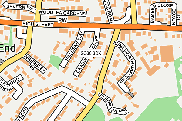 SO30 3DX map - OS OpenMap – Local (Ordnance Survey)