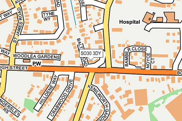 SO30 3DY map - OS OpenMap – Local (Ordnance Survey)