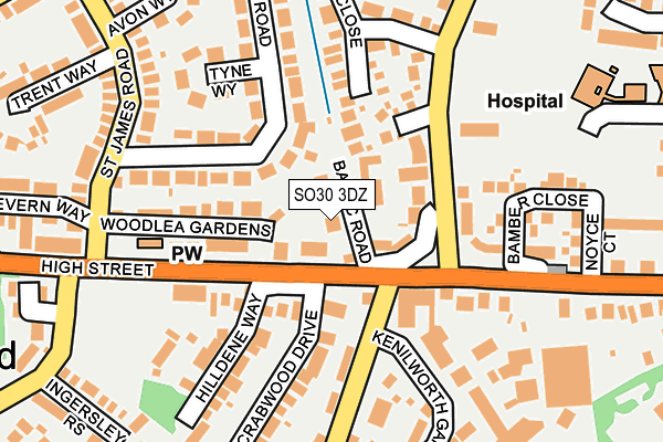 SO30 3DZ map - OS OpenMap – Local (Ordnance Survey)